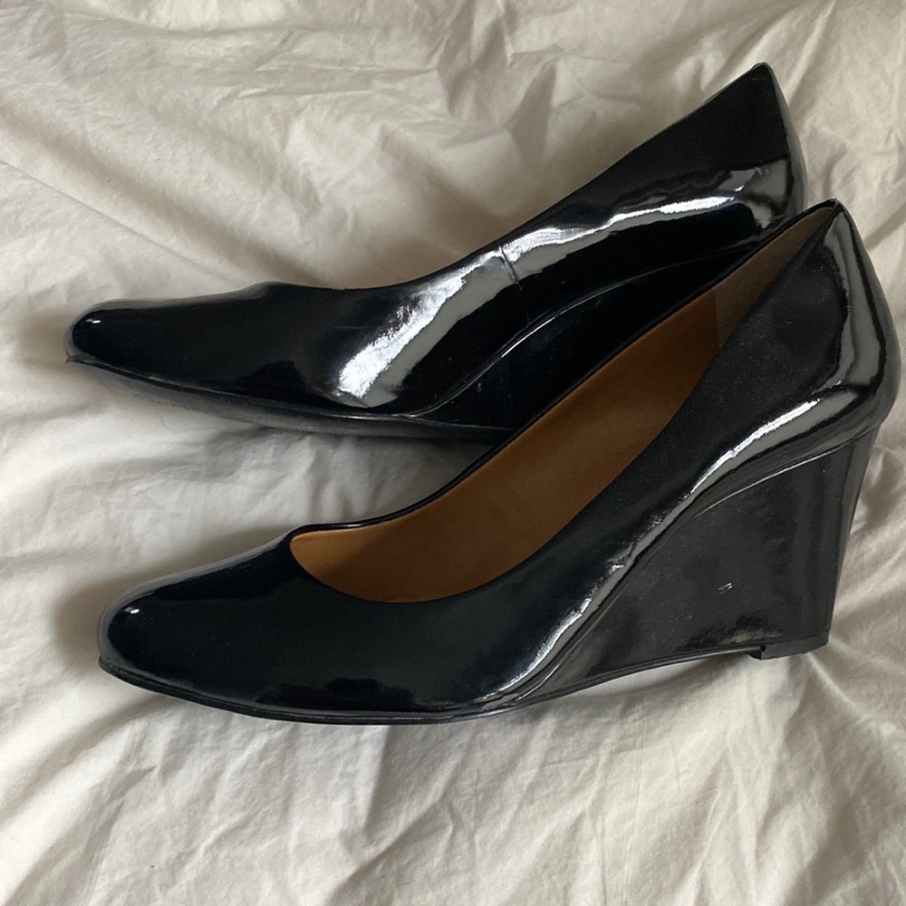 J Crew patent leather wedge heels